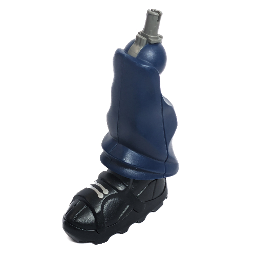 Large Figure Limb, Leg, Lower Section with Black Shoe and Dark Gray Pin, Silver Laces (Allegra) Dark Blue