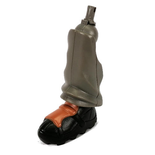 Large Figure Limb, Leg, Lower Section with Black Shoe and Dark Gray Pin, Brown Top (Nick) Dunkelgrau