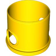 Duplo Ball Tube Straight with Opposing Oval Holes Yellow