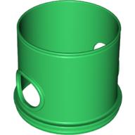 Duplo Ball Tube Straight with Opposing Oval Holes Grün