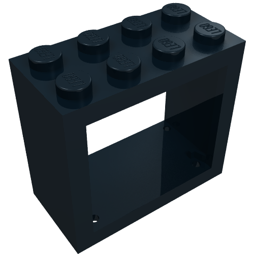 Window 2 × 4 × 3 Frame with Solid Studs Black