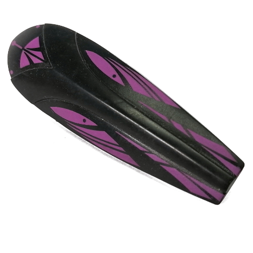 Large Figure Shield, 2 × 12 × 3 with Axle with Purple Spots print Schwarz