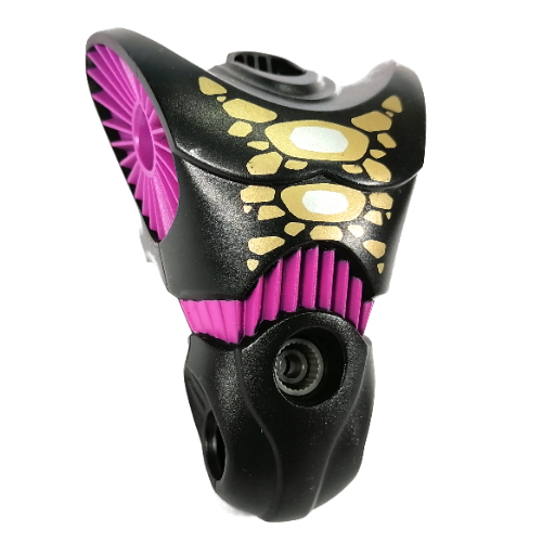 Large Figure Torso, Purple Sockets and Waist, with Gold and White Chest print (Gorm) Black
