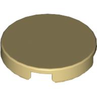 Tile Round 2 × 2 with Bottom Cross Tan