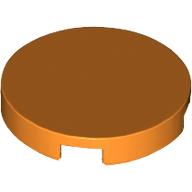 Tile Round 2 × 2 with Bottom Cross Orange