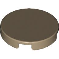 Tile Round 2 × 2 with Bottom Cross Dark Tan