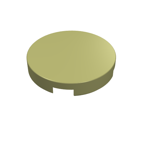 Tile Round 2 × 2 with Bottom Cross Olivgrün