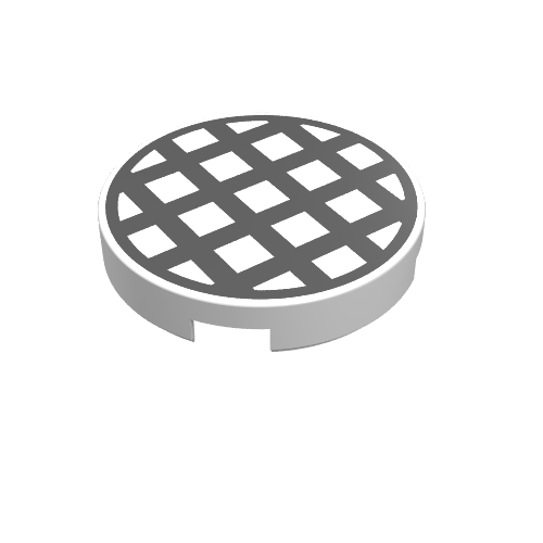 Tile Round 2 × 2 with Black Grid Large Print