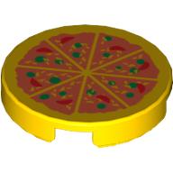 Tile Round 2 × 2 with Pizza Print