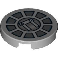 Tile Round 2 × 2 with SW Radial Machinery Print Light Gray