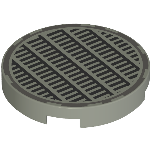 Tile Round 2 × 2 with Fine Mesh Grill Print Light Gray