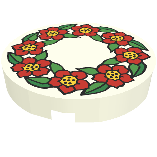 Tile Round 2 × 2 with Scala Flower Print White