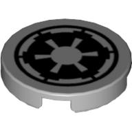 Tile Round 2 × 2 with Imperial Logo Print Hellblaugrau