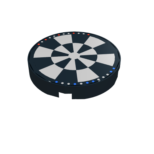 Tile Round 2 × 2 with Dejarik Hologameboard Print Schwarz