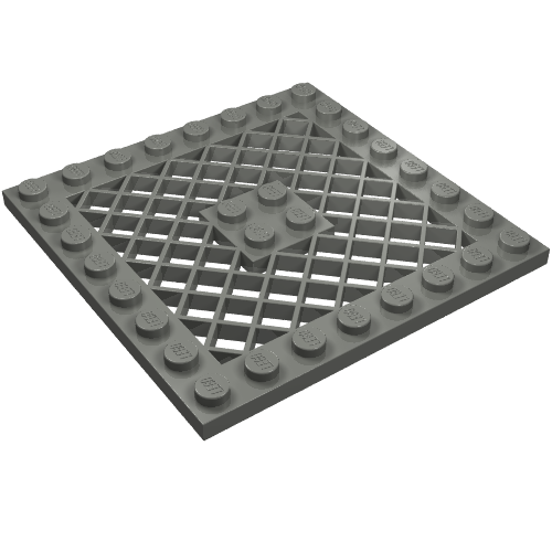 Plate Special 8 × 8 with Grille [Undetermined Center] Dark Bluish Gray