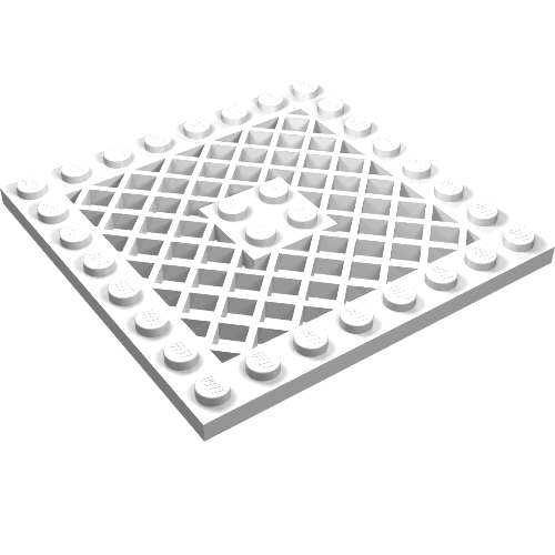 Plate Special 8 × 8 with Grille [No Hole in Center] White