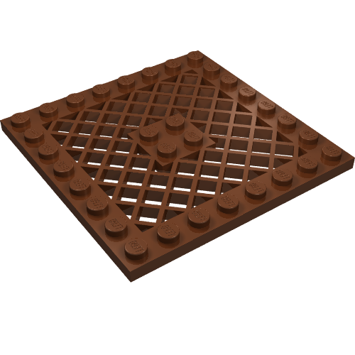 Plate Special 8 × 8 with Grille [No Hole in Center] Reddish Brown