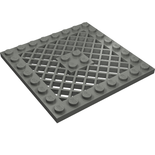 Plate Special 8 × 8 with Grille [No Hole in Center] Dark Bluish Gray