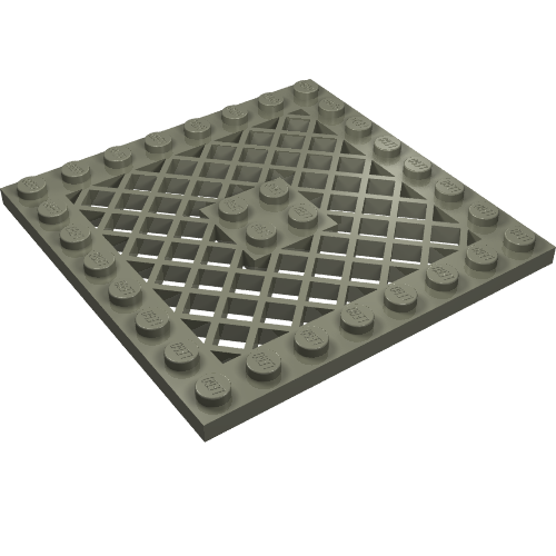 Plate Special 8 × 8 with Grille [No Hole in Center] Dunkelgrau