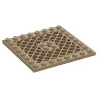 Plate Special 8 × 8 with Grille [Hole in Center] Dunkelbeige