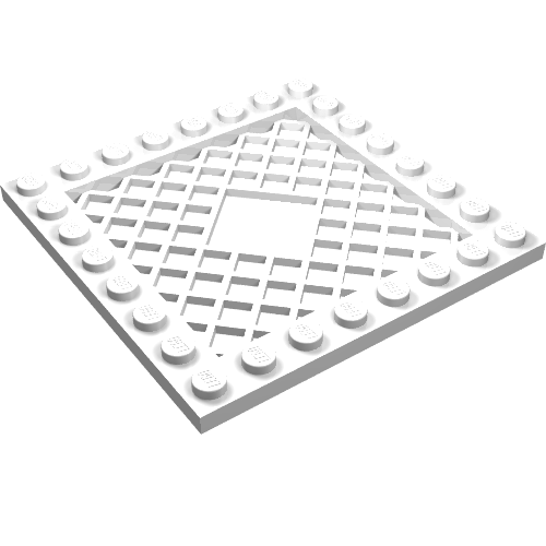 Plate Special 8 × 8 with Grille [2 × 2 Diamond Opening Center] White