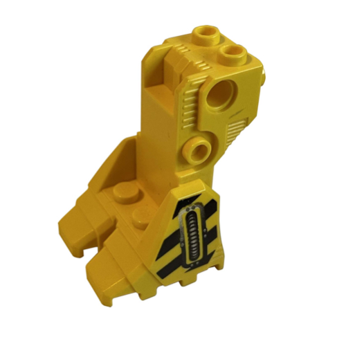 Equipment Support Foot Platform with Black Danger Stripes and Hose Print Yellow