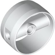 Technic Cylinder 4 × 4 with Pin Holes and Centre Bar, Closed Sides on Bar White