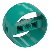 Technic Cylinder 4 × 4 with Pin Holes and Centre Bar, Closed Sides on Bar Dark Turquoise