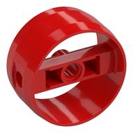 Technic Cylinder 4 × 4 with Pin Holes and Centre Bar, Closed Sides on Bar Red