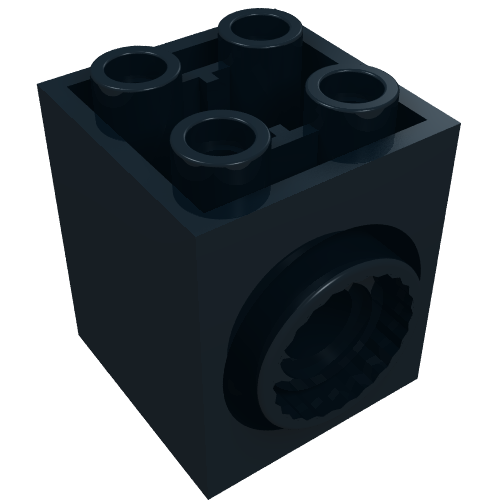 Brick Special 2 × 2 × 2 with Rotation Joint Socket and Rear Pin Hole Black