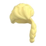 Hair Long, Swept Back Bangs, Long Braid over Left Shoulder Bright Light Yellow