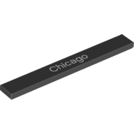 Tile 1 × 8 with 'Chicago' Print Black