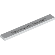 Tile 1 × 8 with "Farnsworth House" Print Weiß
