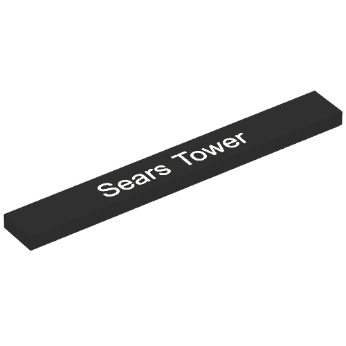 Tile 1 × 8 with 'Sears Tower' Print Black