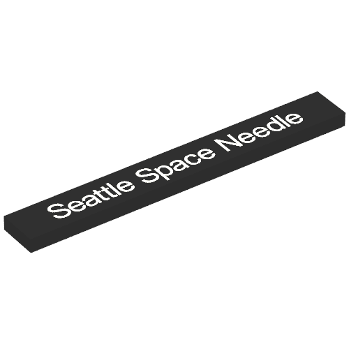 Tile 1 × 8 with 'Seattle Space Needle' Print Schwarz