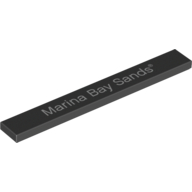 Tile 1 × 8 with 'Marina Bay Sands' Print Schwarz