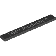 Tile 1 × 8 with 'HMV Production' Print Schwarz