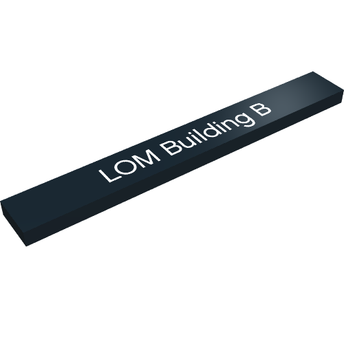 Tile 1 × 8 with 'LOM Building B' Print Black