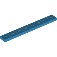 Tile 1 × 8 with 1 to 8 Measuring Chart Print Dark Azure