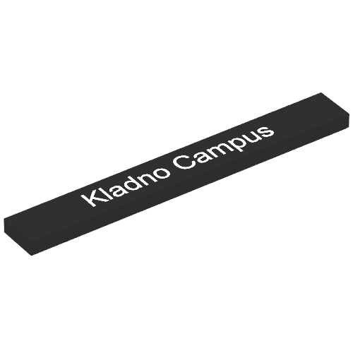 Tile 1 × 8 with 'Kladno Campus' Print Black