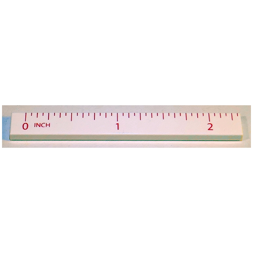 Tile 1 × 8 with Ruler INCH 0 - 2 Pattern Weiß