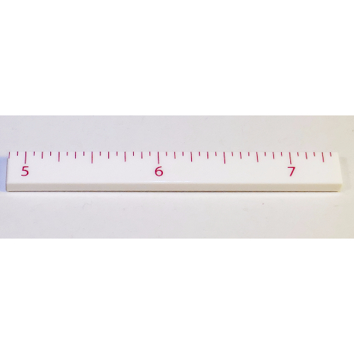 Tile 1 × 8 with Ruler INCH '5', '6', '7' Print White