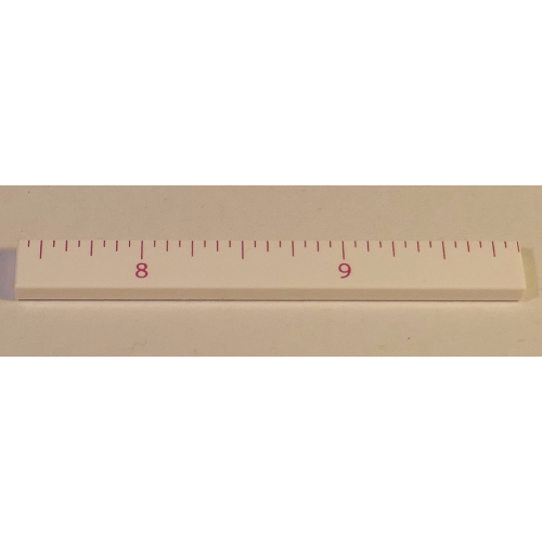 Tile 1 × 8 with Ruler INCH 8 - 9 Pattern Weiß