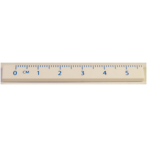 Tile 1 × 8 with Ruler CM 0 - 5 Pattern Weiß