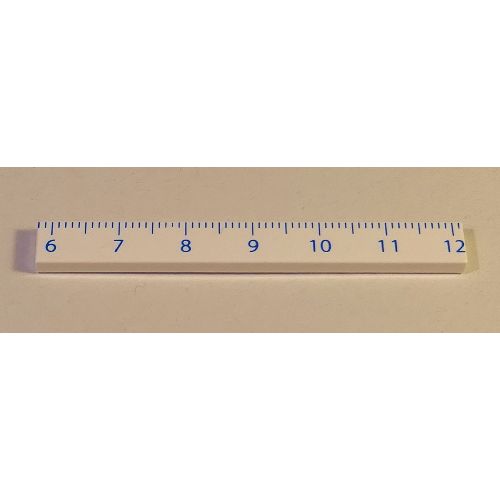 Tile 1 × 8 with Ruler CM 6 - 12 Pattern White