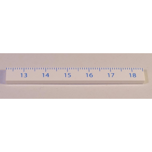 Tile 1 × 8 with Ruler CM 13 - 18 Pattern Weiß