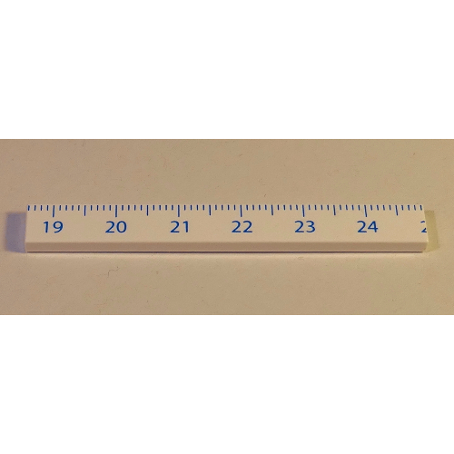 Tile 1 × 8 with Ruler CM 19 - 24 Pattern White