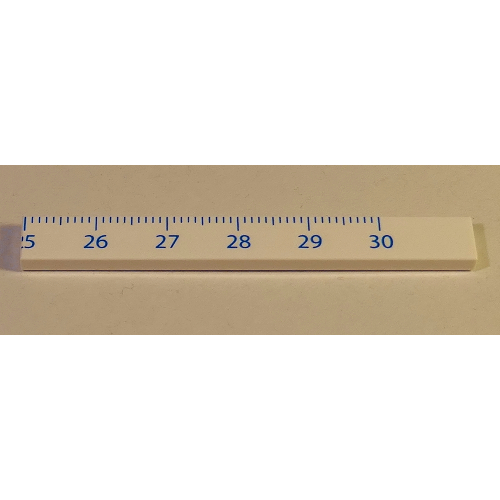Tile 1 × 8 with Ruler CM 25 - 30 Pattern Weiß