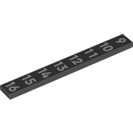 Tile 1 × 8 with Numbers 9,10,11,12,13,14,15,16 print Schwarz