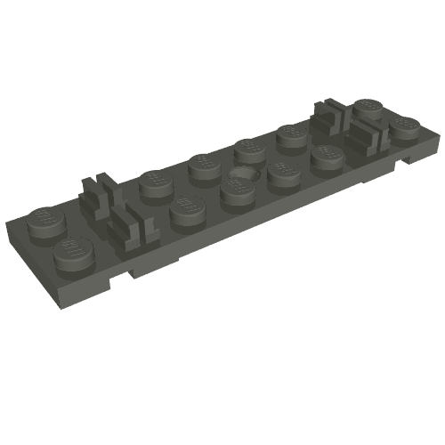 Vehicle Track, Train, Sleeper Plate 2 × 8 with Cable Grooves